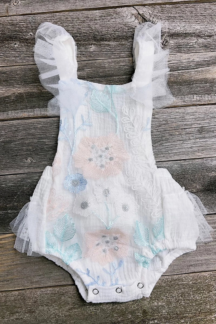 TM Lace Embroidered Baby Onesie